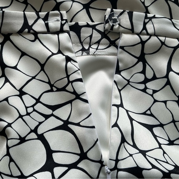Lily & Taylor Womens Black Cream Abstract Printed Midi Skirt 16 Career Modern - Picture 7 of 11